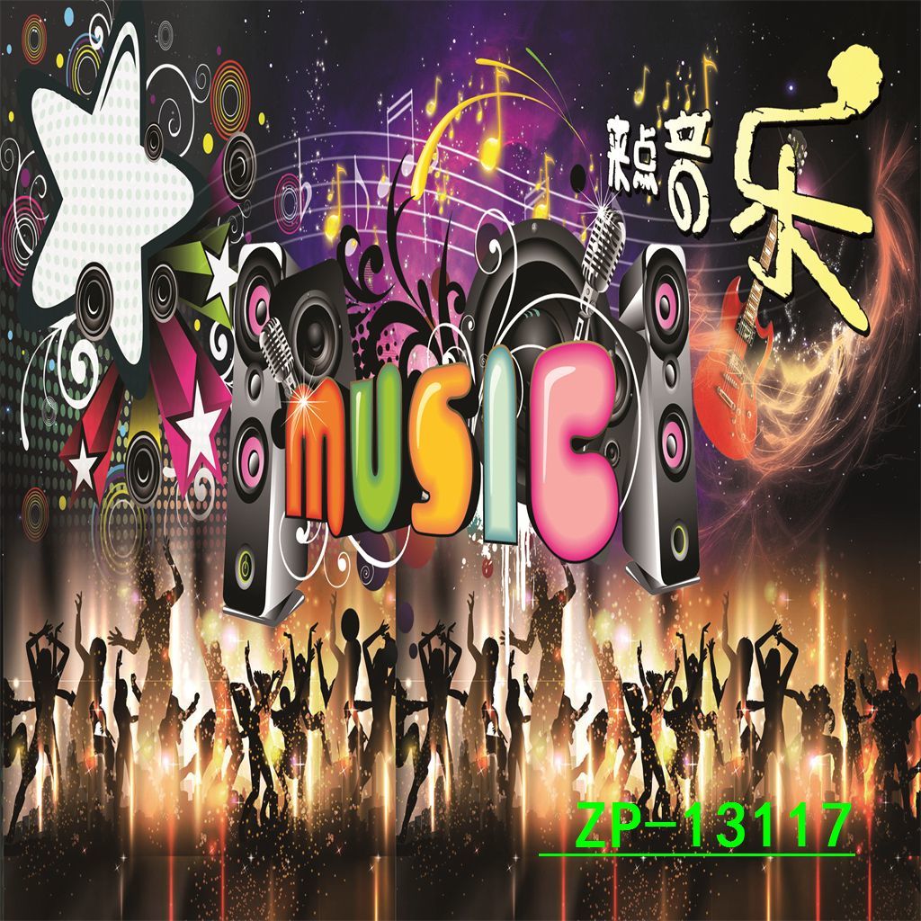 墨萱主播背景布直播间网红背景墙摇滚音乐舞台背景3d立体高清复古