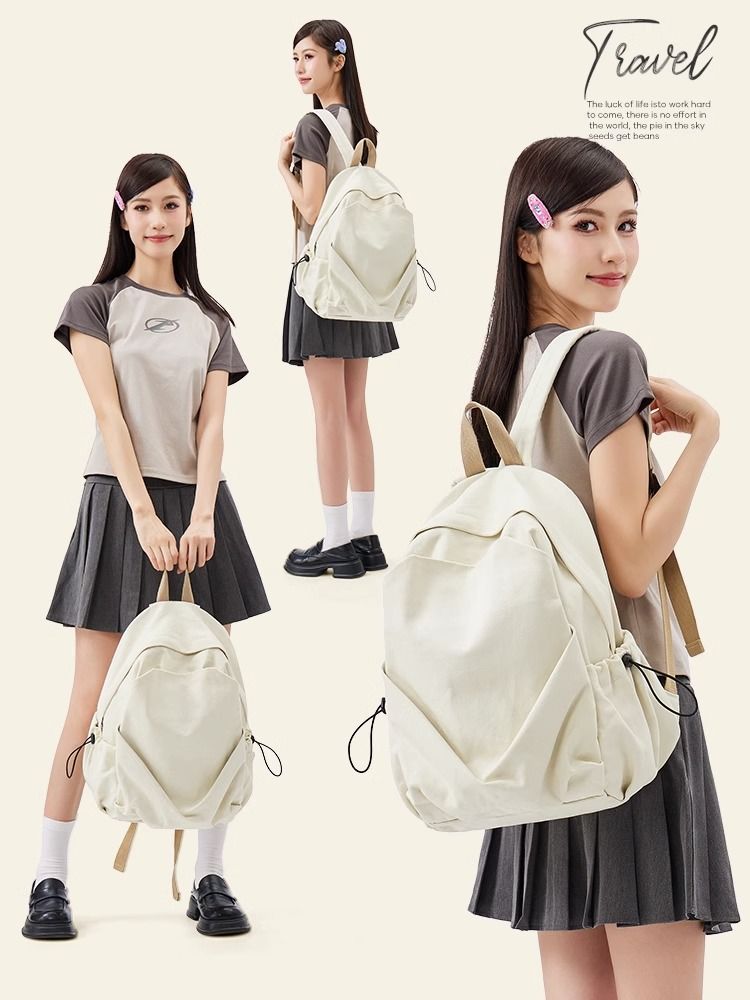 ulzzang schoolbag junior high school girls large capacity travel backpack simple high school college student travel backpack ins