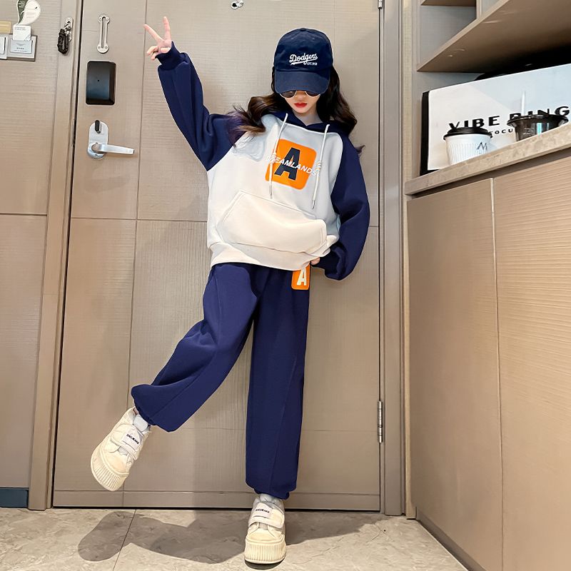 女童秋裝衛衣2023新款洋氣時髦套裝春秋款十歲中大童兒童秋季衣服