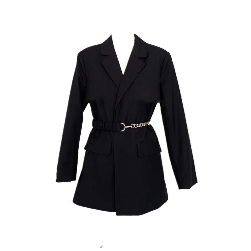 Black suit jacket for women spring and autumn new Hepburn style power style high-end fashion trend suit top