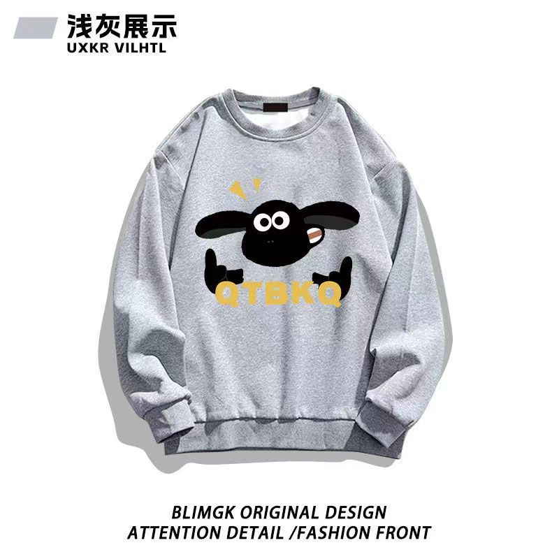 New autumn and winter clothing for boys and girls round neck sweatshirt cartoon Shaun the Sheep fashion casual loose top for middle and large children