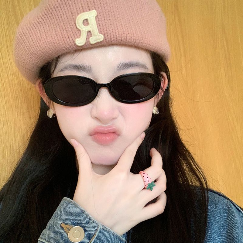 個性ins風超火潮流復古小圓框眼鏡街拍外出聚會蹦迪男女通用墨鏡