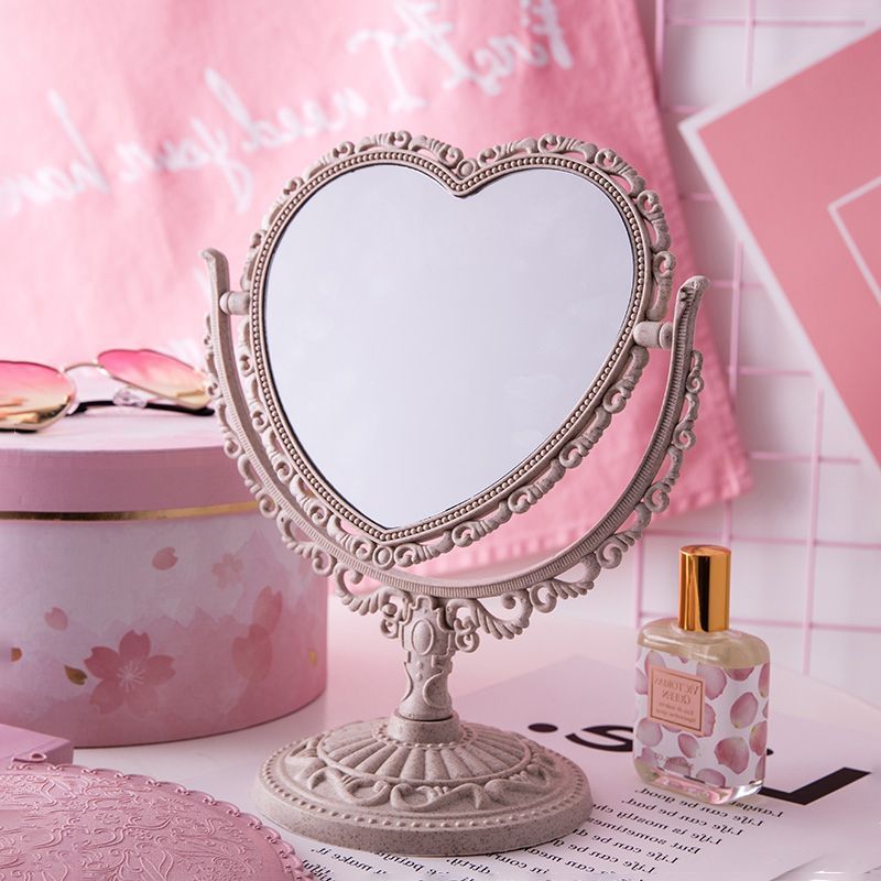 创意化妆镜简约便携小镜子女梳妆台桌面美妆镜卧室宿舍台式梳妆镜