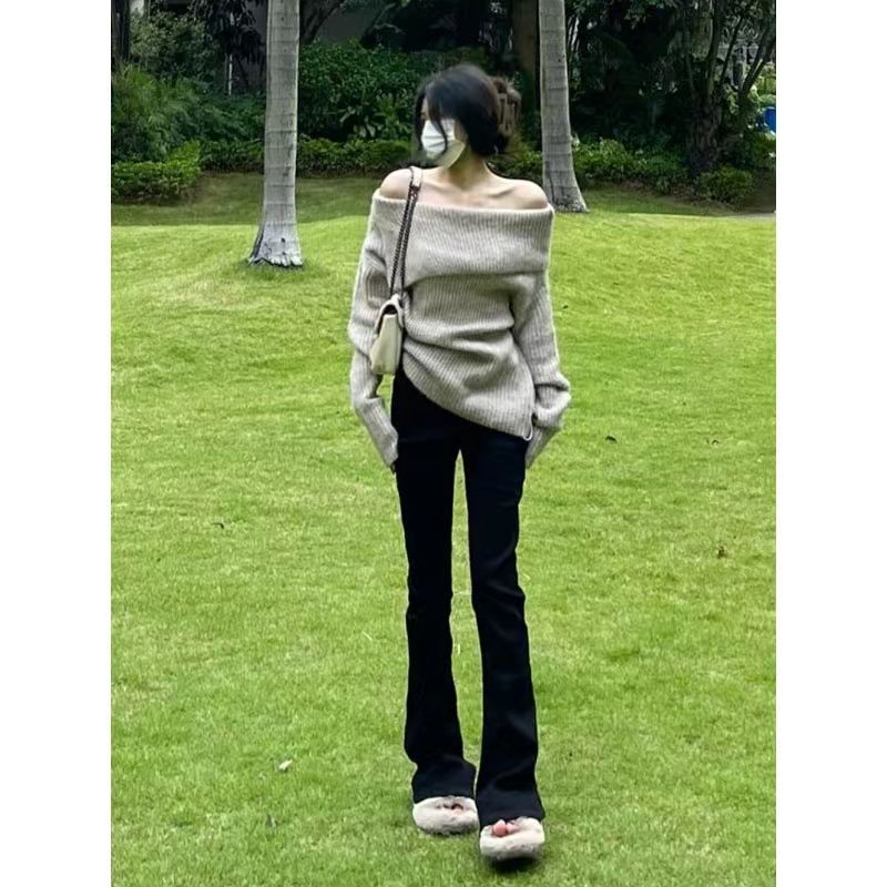 175高個子加長180微喇黑色牛仔褲女春秋高腰顯瘦修身彈力拖地褲子