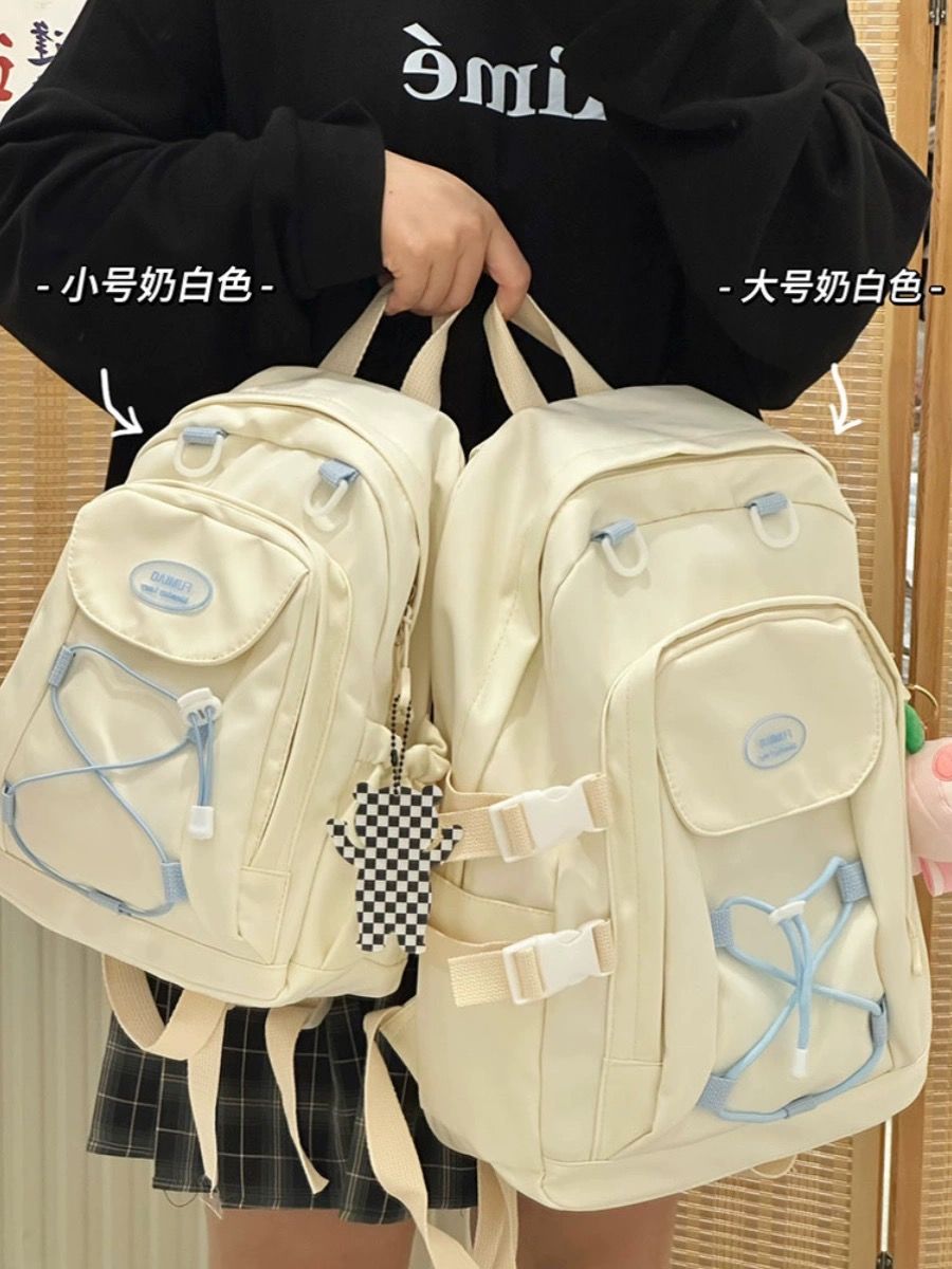 小眾設計感大小號書包女中學生少女復古日系高顏值高中生雙肩包女