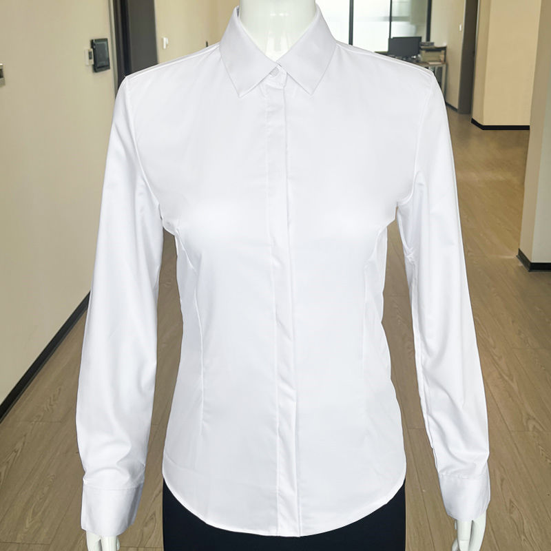 白色衬衫女长袖春秋新款商务职业装正装衬衫外套上衣工作服短袖