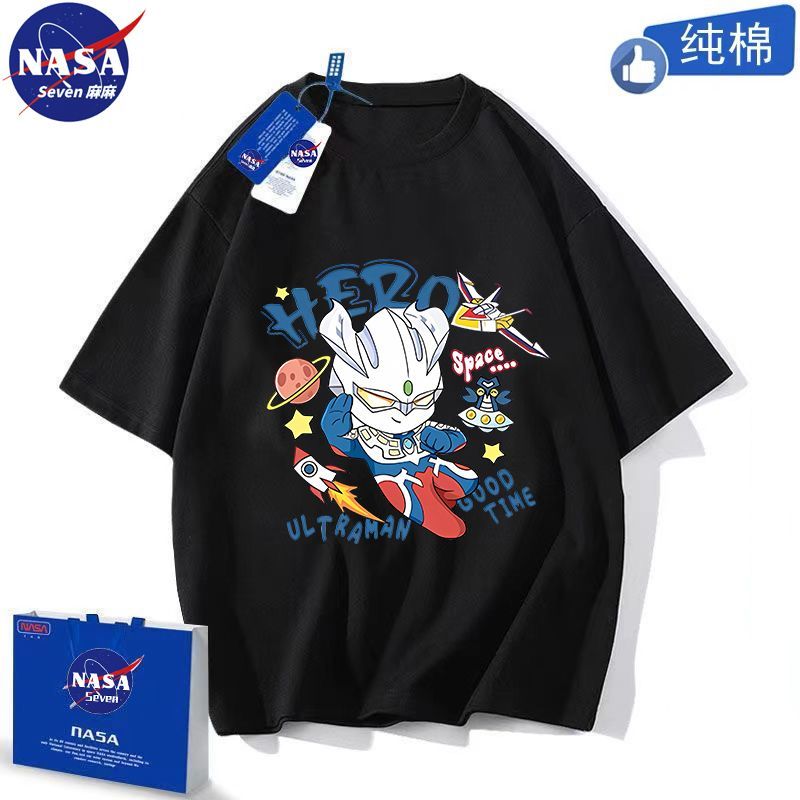 NASA Ultraman clothes children's T-shirt men's summer cartoon Zero pure cotton short-sleeved handsome street-level children's clothing