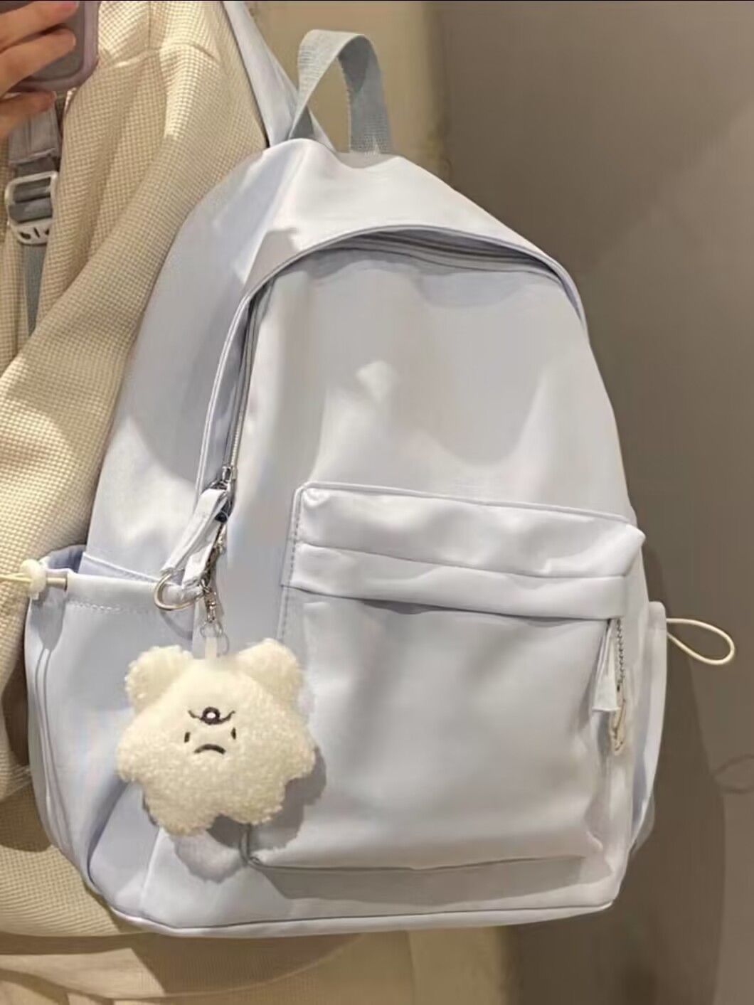 日系純色少女書包女ins風韓版簡約百搭初高中學生小清新雙肩背包