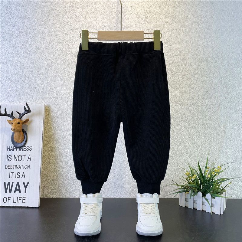 Children's velvet warm casual pants for boys and girls in autumn and winter all-in-one velvet trousers for children and babies trendy thickened leggings pants