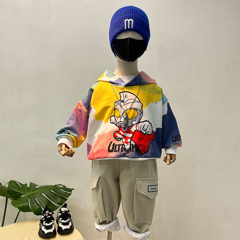 Ultraman Clothes Boys Autumn Sweatshirt Set 2023 New Style Fashionable Autumn Clothes for Baby Boys and Children