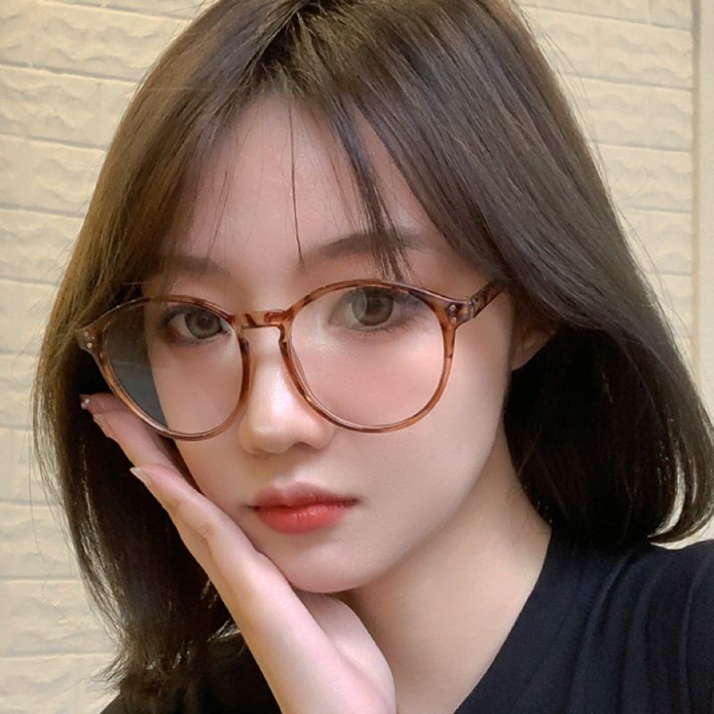 Tortoiseshell glasses for women Korean style myopia glasses without makeup artifact big face slimming flat glasses internet celebrity style glasses frame ins style