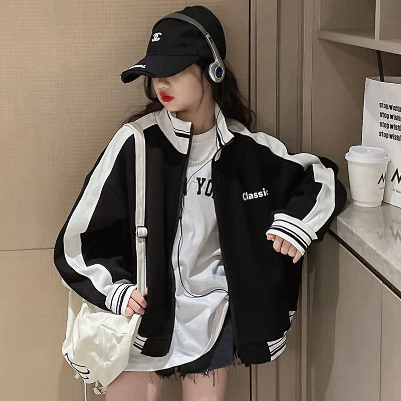 Girls' Jackets Spring and Autumn 2023 New Fashionable Girls' Autumn Jackets Children's Internet Celebrities Children's Clothing Baseball Uniforms for Women