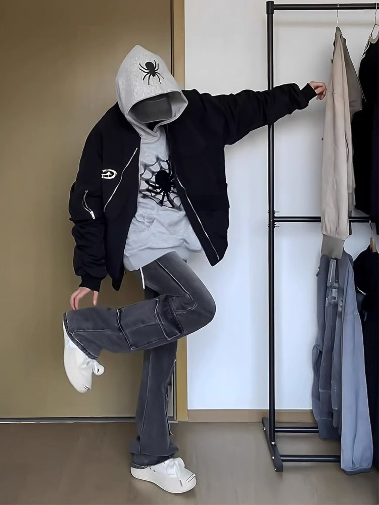 Giacca bomber uomo vintage stile americano baseball oversize moda_voghion.com