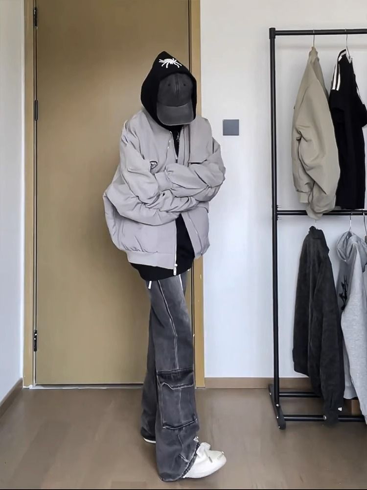 Giacca bomber uomo vintage stile americano baseball oversize moda_voghion.com