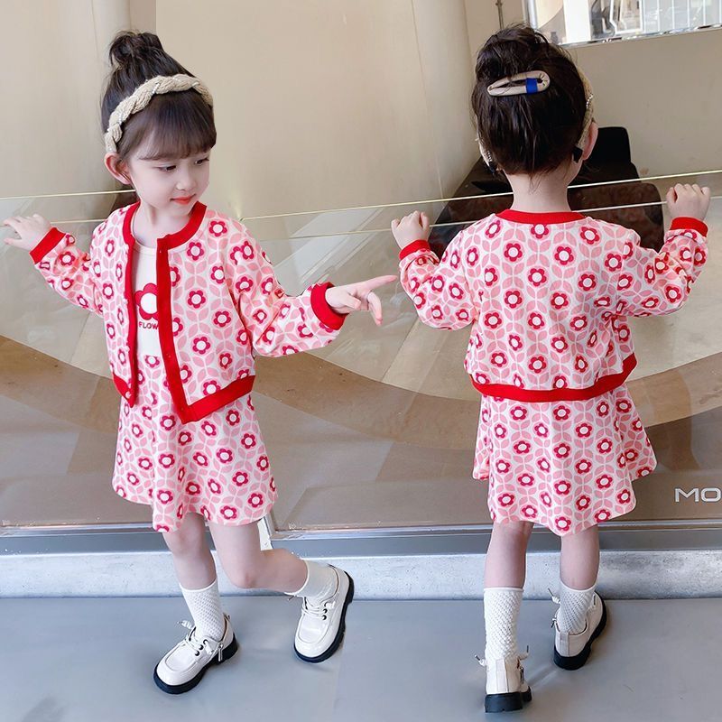 女童套装秋装宝宝公主裙儿童衣服两件套小女孩春装洋气时髦小童装