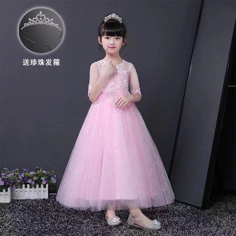 Girls' dresses, children's princess dresses, high-end summer new fluffy wedding dresses, little girl dresses