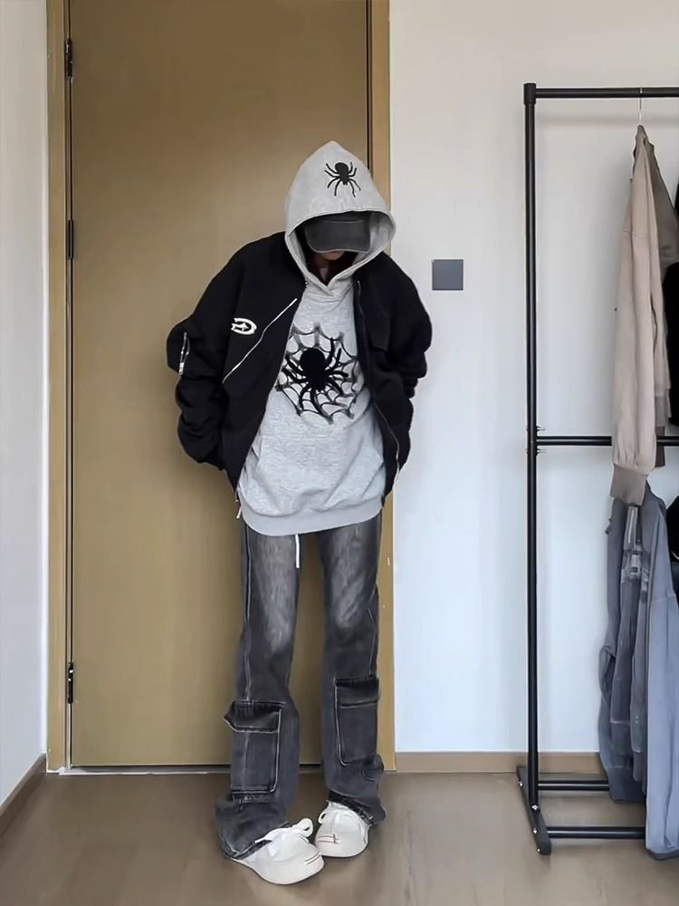 Giacca bomber uomo vintage stile americano baseball oversize moda_voghion.com