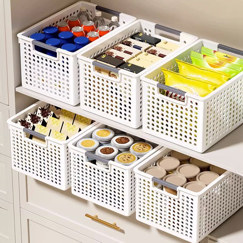 零食杂物桌面收纳箱玩具整理筐家用橱柜置物篮子储物塑料箱厨房盒