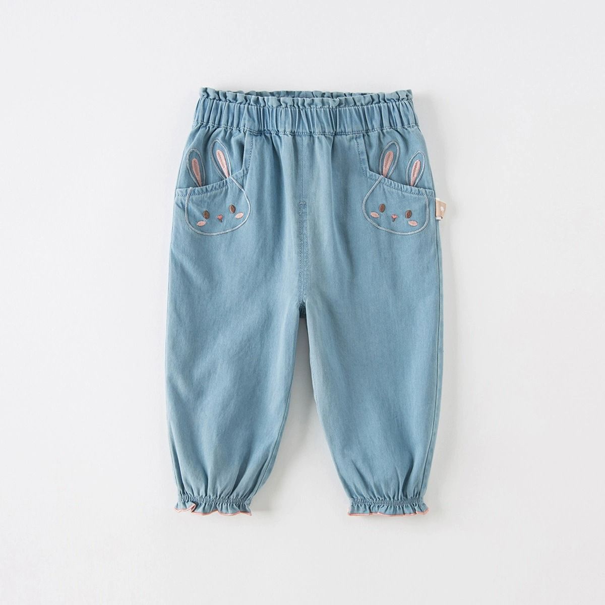 Girls' jeans spring and autumn new Korean style children's and baby's fashionable embroidered casual pants leggings trousers children's clothing