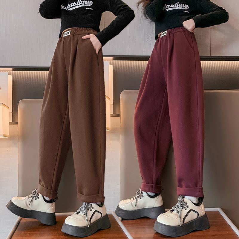 女童褲子春秋2023新款時尚兒童秋季寬鬆衛褲中大童秋裝休閒運動褲