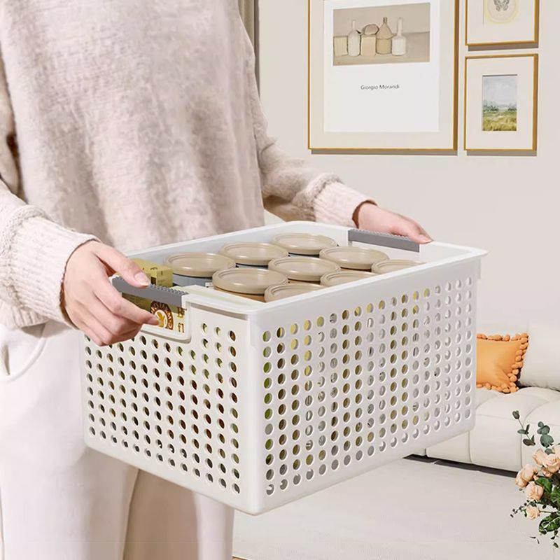 零食杂物桌面收纳箱玩具整理筐家用橱柜置物篮子储物塑料箱厨房盒
