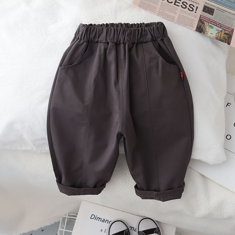 Boys' pants casual spring and autumn children's carrot pants loose children's forest trousers baby woven bloomers trendy