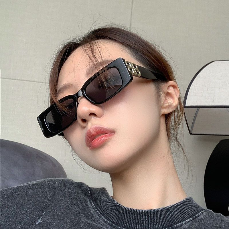 蹦迪復古方框墨鏡ins網紅款街拍凹造型偏光防紫外線太陽鏡男女潮
