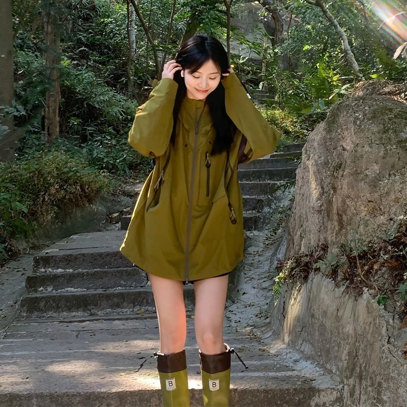 American Style Hooded Zipper Jacket Spring Autumn New Loose Korean Version Student Versatile Cardigan Coat For Women_voghion.com