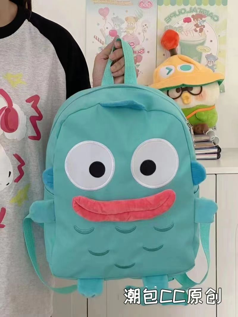 Clown Fish School Bag Large Capacity Three-dimensional Versatile Cute Big Mouth Backpack Cute Funny Super Cute Girlfriend School Bag