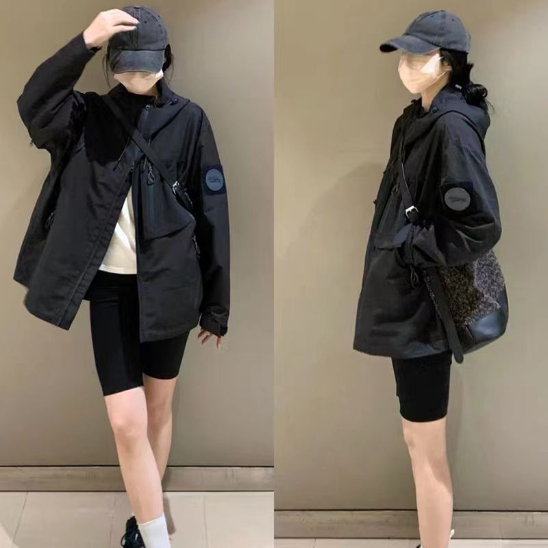 American Style Hooded Zipper Jacket Spring Autumn New Loose Korean Version Student Versatile Cardigan Coat For Women_voghion.com