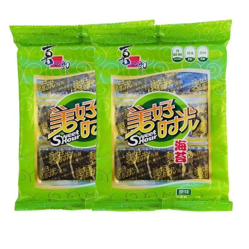【新货】美好时光海苔原味即食休闲4.5g/3g批发价独立包装