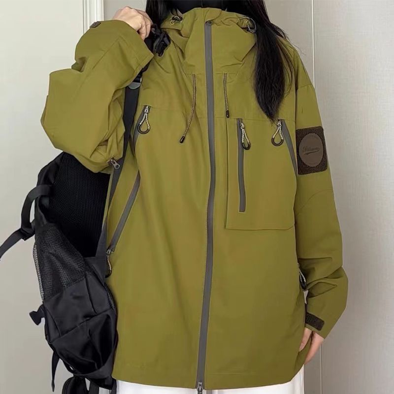 American Style Hooded Zipper Jacket Spring Autumn New Loose Korean Version Student Versatile Cardigan Coat For Women_voghion.com