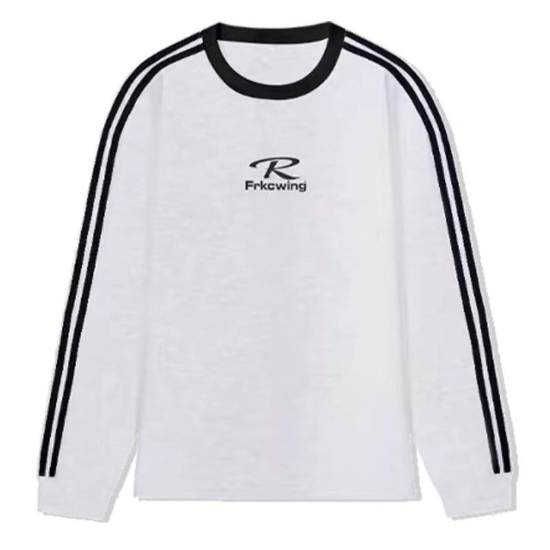 Striped round neck sweatshirt for women autumn new American retro oversize college style loose casual sports top