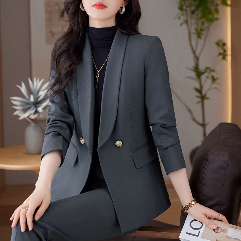 Casual small suit suit for women with high-end spring and autumn fashion temperament goddess style professional work clothes formal suit winter