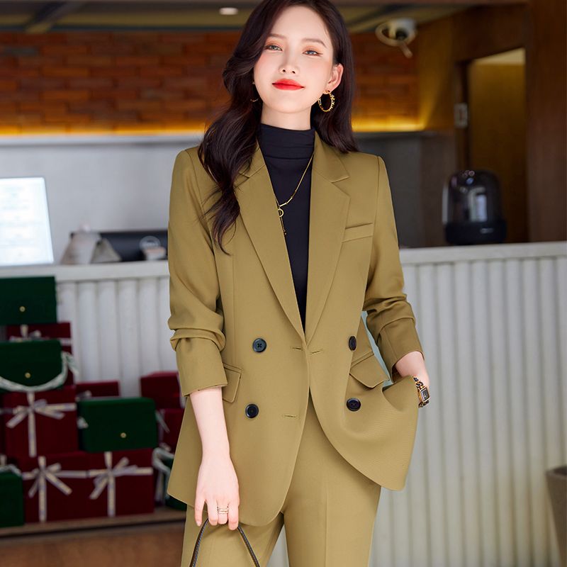 後開叉西裝外套女秋裝新款休閒時尚高級感氣質職業裝西服套裝春秋