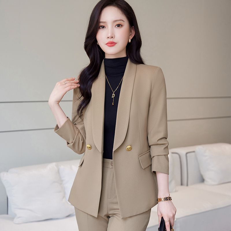 Casual small suit suit for women with high-end spring and autumn fashion temperament goddess style professional work clothes formal suit winter