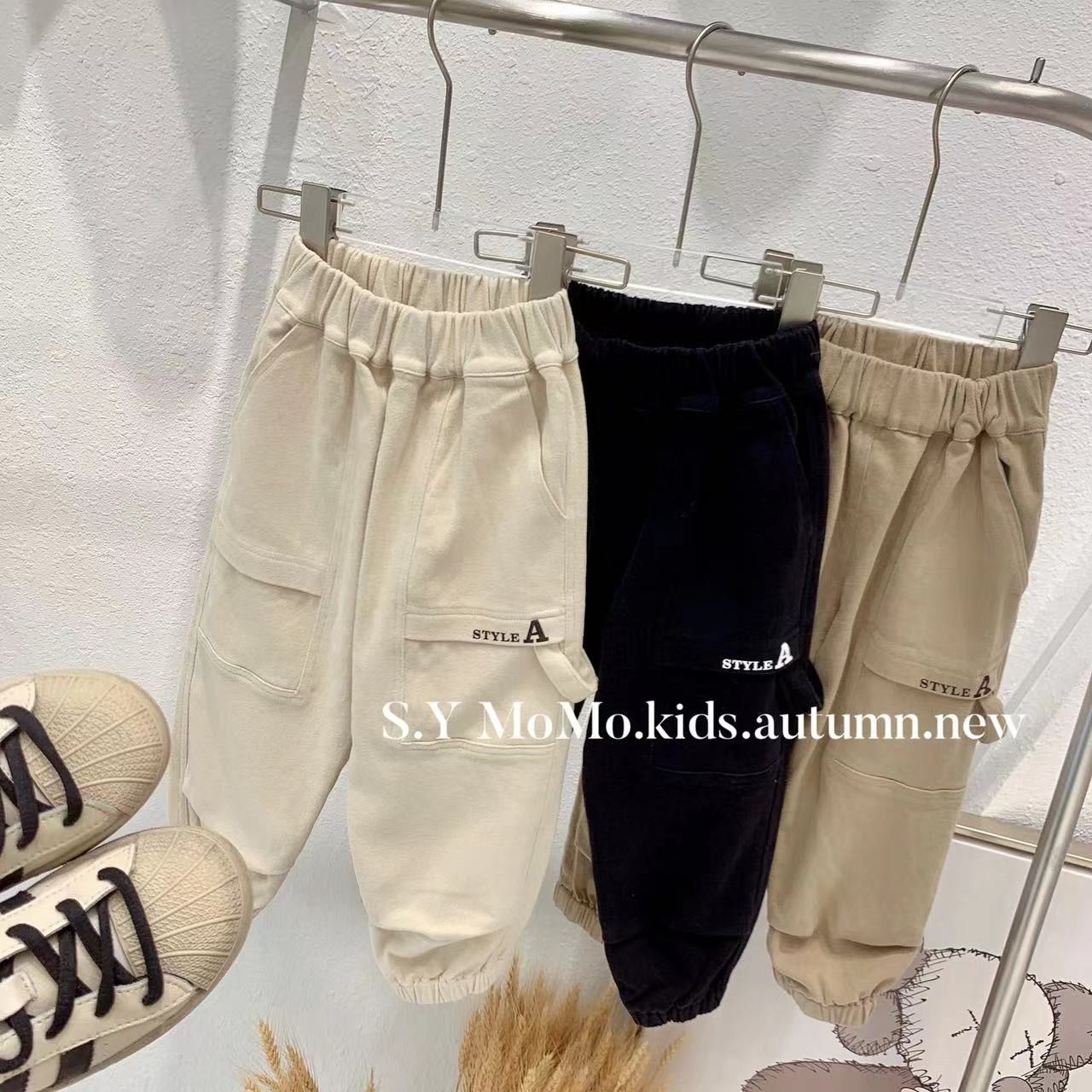 兒童休閒褲工裝褲2023秋季洋氣新款男童褲子春秋款童裝韓版潮長褲