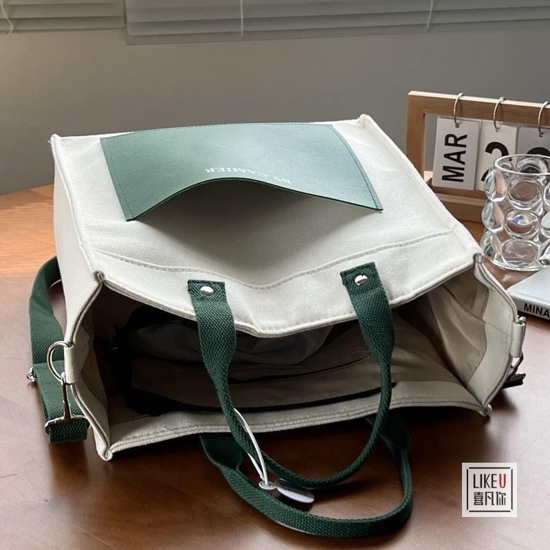 原创自制拉链款立体有型帆布包学生便当餐盒包简约休闲手提斜挎包