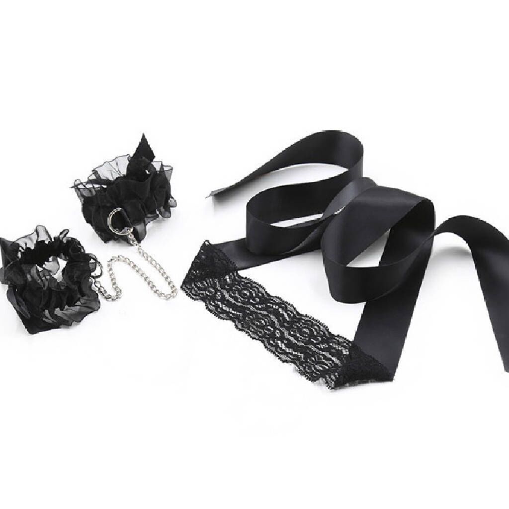 Lace eye mask, sexy blindfolded goddess device, black sexy abstinence system, blackout, sexy eye covering ribbon, sleep handcuffs