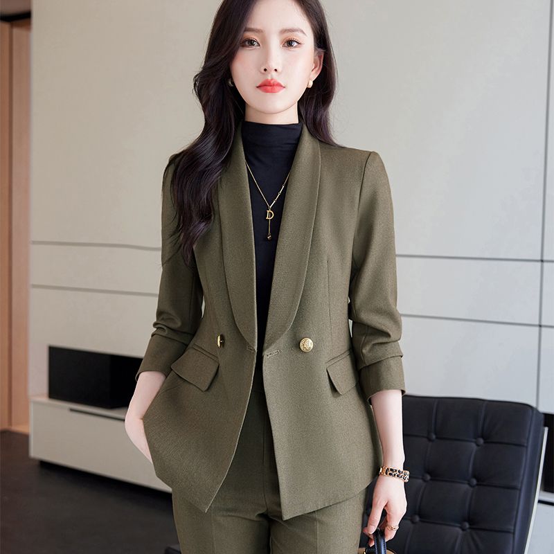 Casual small suit suit for women with high-end spring and autumn fashion temperament goddess style professional work clothes formal suit winter