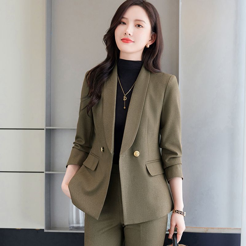 Casual small suit suit for women with high-end spring and autumn fashion temperament goddess style professional work clothes formal suit winter