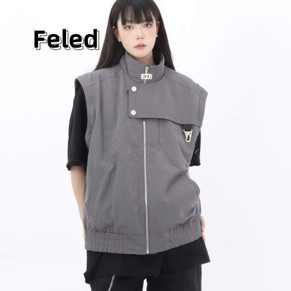 Feila Denton American casual sleeves detachable flight jacket vest for men and women all-match loose trendy coat
