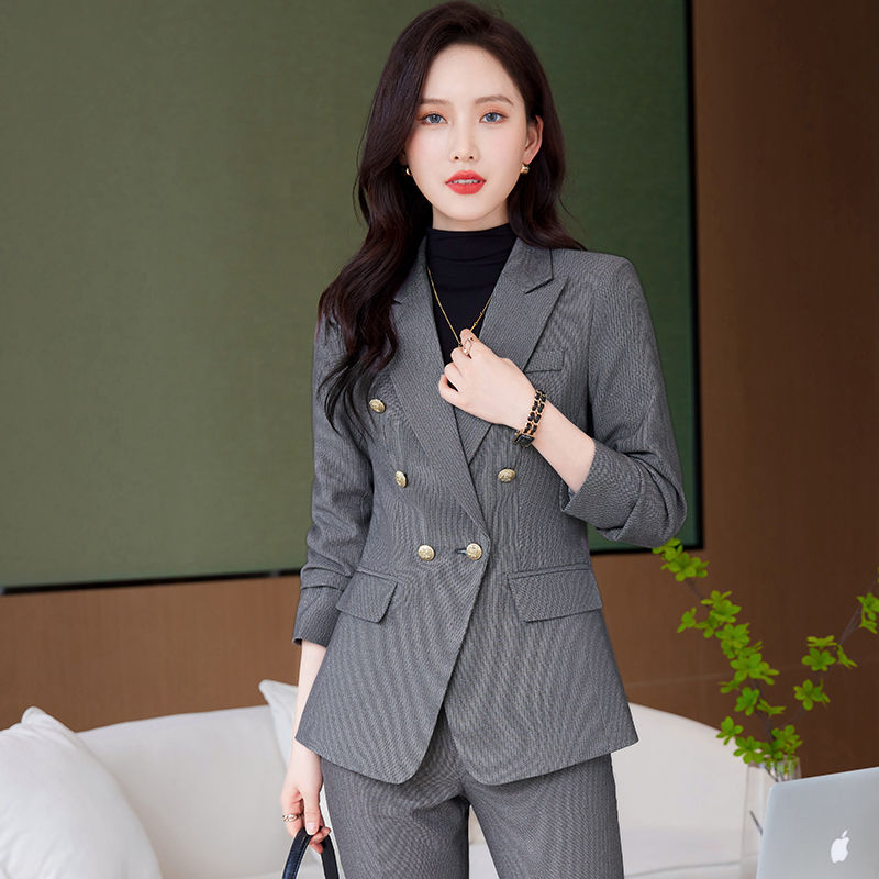 Long-sleeved suit jacket, business suit for women, autumn and winter new style, hotel manager, jewelry store, health center lecturer, work wear for women