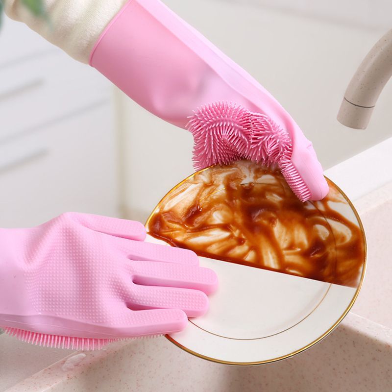 魔术硅胶洗碗手套耐高温防烫家用硅胶厨房刷碗洗菜家务洗刷刷神器