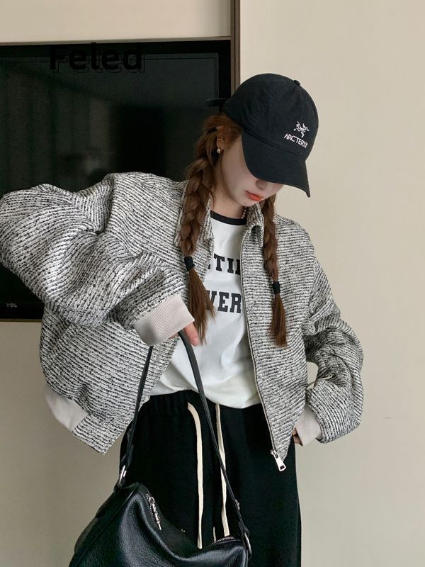 Feira Denton's stylish street style short jacket 2023 early autumn Hong Kong style retro casual jacket top