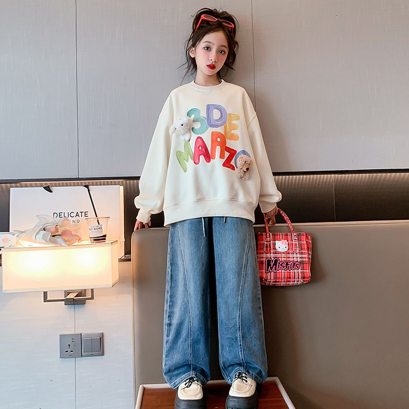 女童衛衣秋季2023新款韓版兒童洋氣打底衫大童上衣春秋款網紅衣服