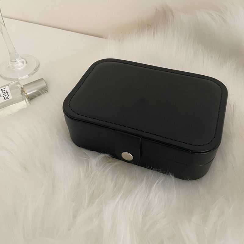 Large-capacity jewelry storage box for women, portable, simple and exquisite jewelry box, double-layer necklace, ring, jewelry box display stand