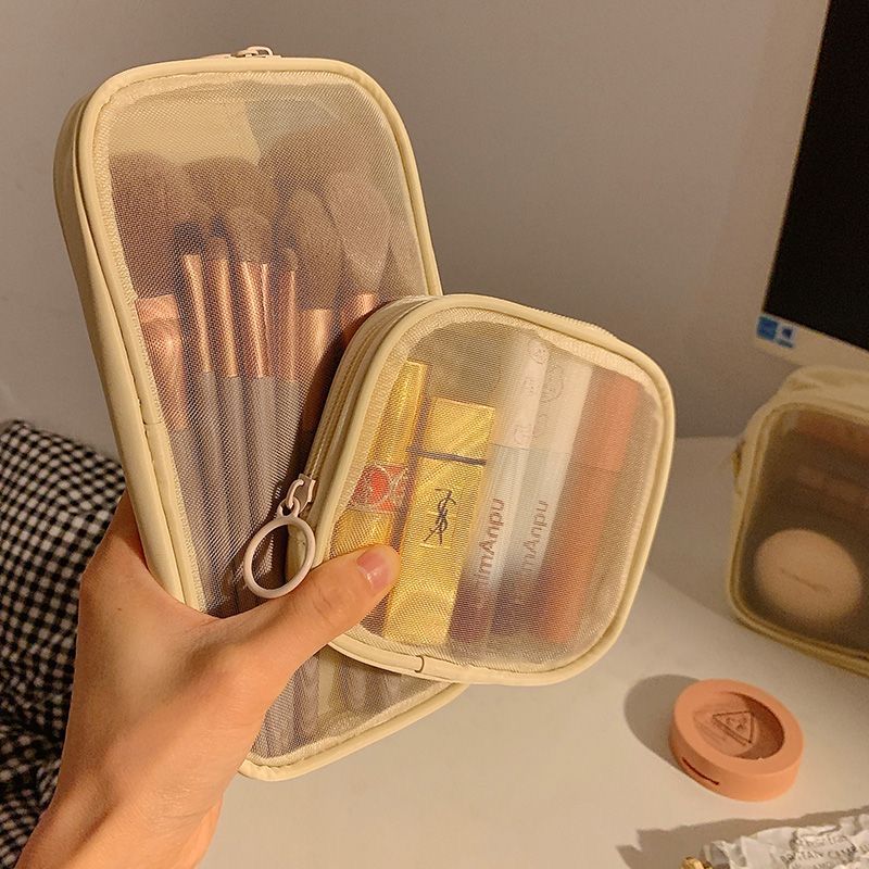 便攜化妝包女新款網紗旅行口紅化妝品盒刷化妝袋小迷你洗漱收納包