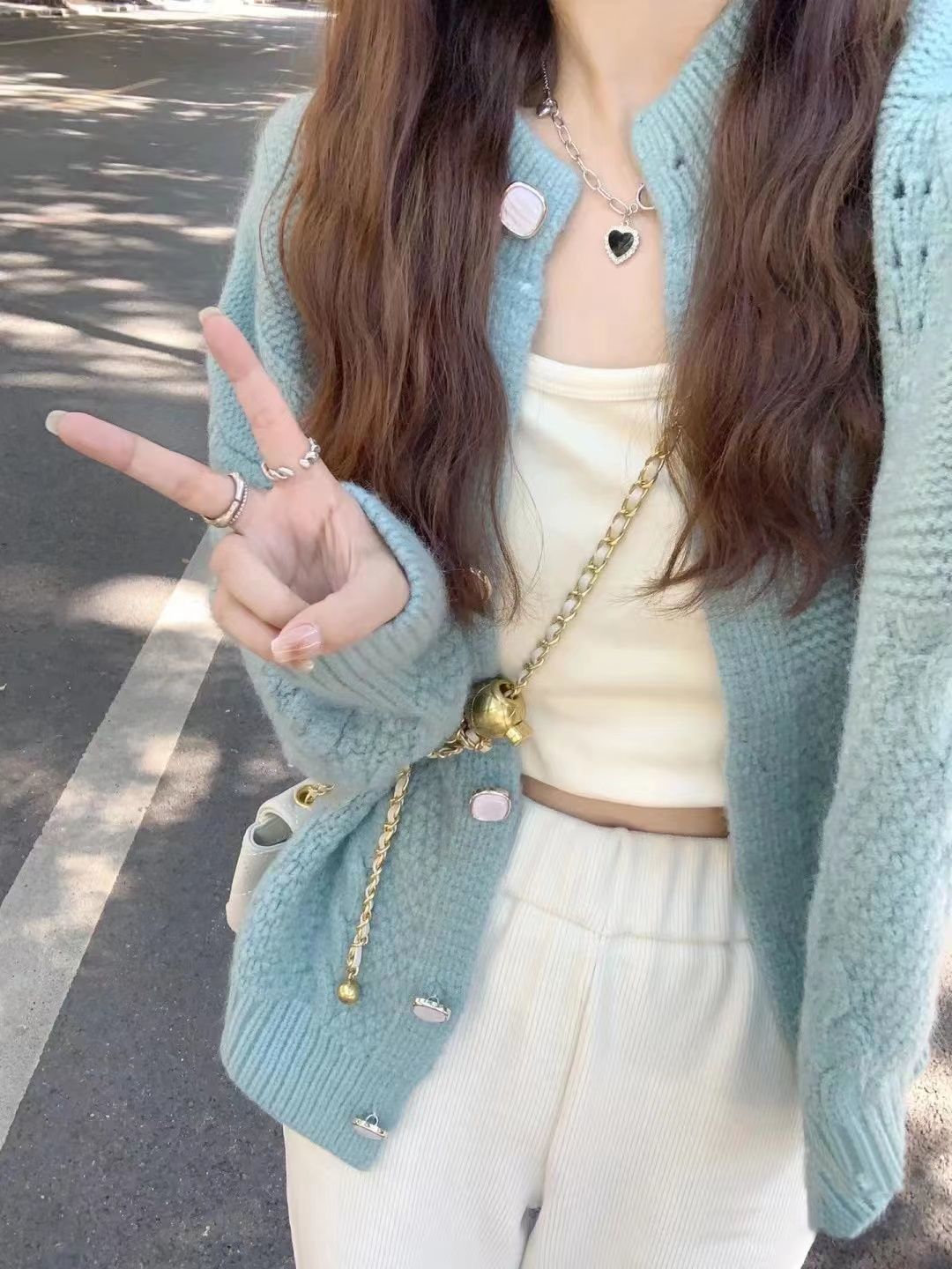 溫柔奶系針織開衫外搭女2023年春秋新款高級感毛衣外套女