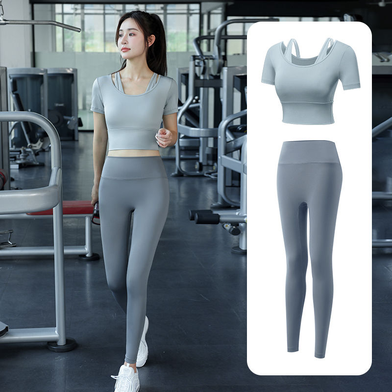 Yoga clothing all-in-one autumn and winter suit high-end yoga clothing sports tops long-sleeved fitness clothing running quick-drying clothing